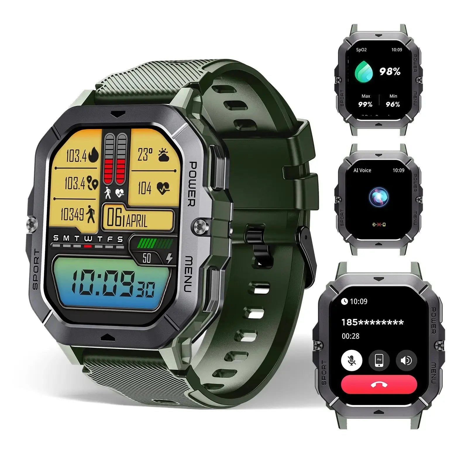 OUKITEL BT101 410mAh Battery Capacity 5ATM Waterproof Rugged Military Smart Watch OUKITEL