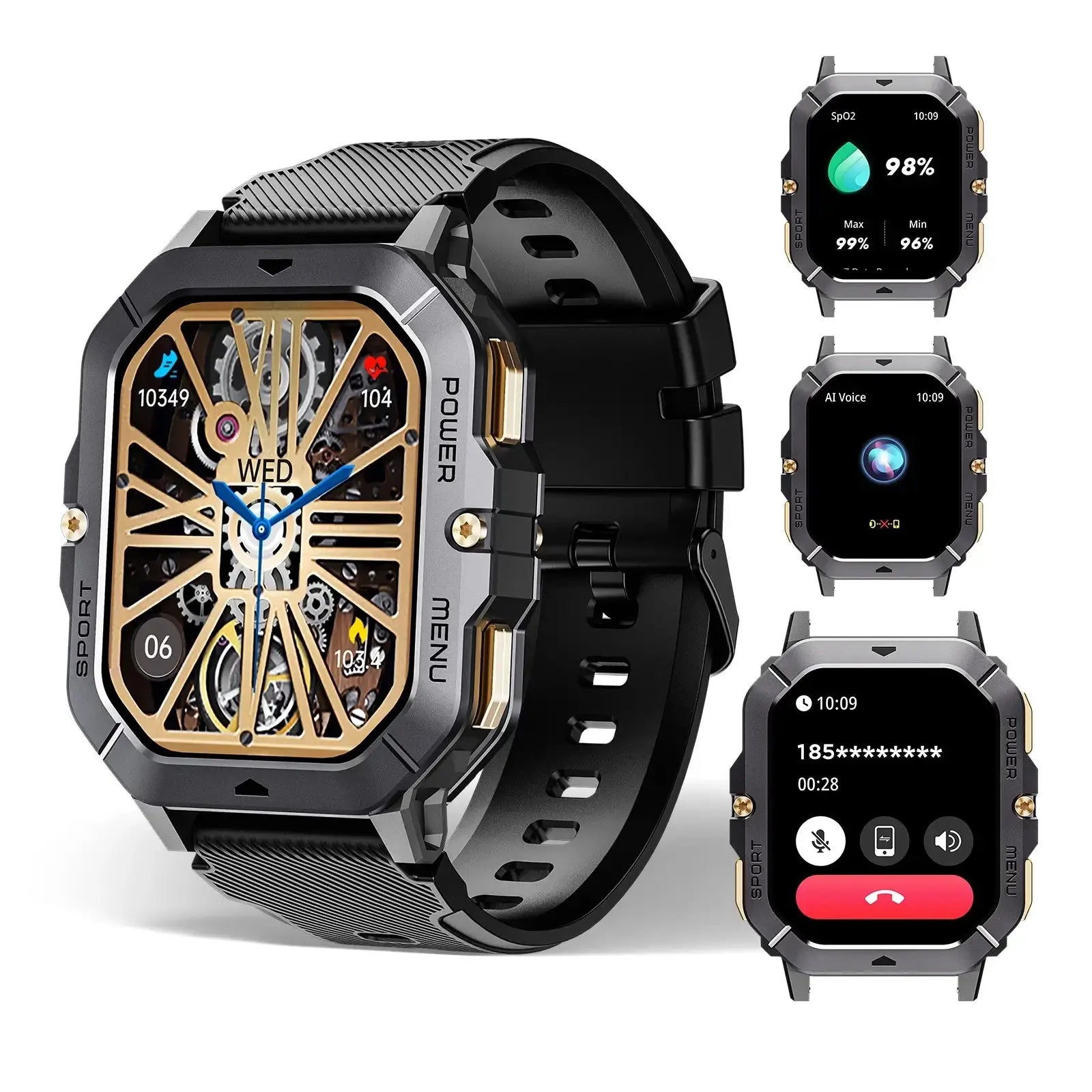 OUKITEL BT101 410mAh Battery Capacity 5ATM Waterproof Rugged Military Smart Watch OUKITEL