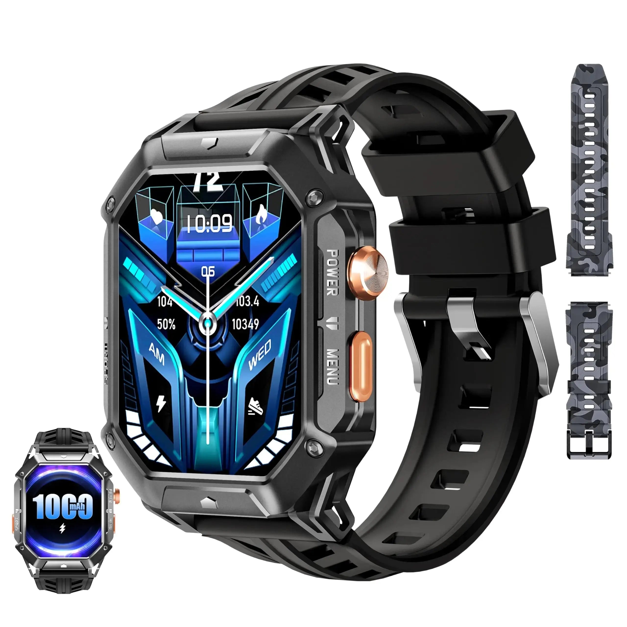 OUKITEL BT80 1000mAh Battery Capacity 5ATM Waterproof Rugged Outdoor Watch OUKITEL
