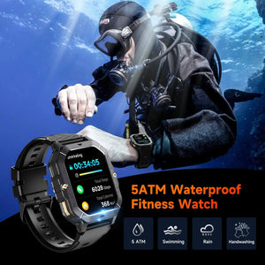 OUKITEL BT101 410mAh Battery Capacity 5ATM Waterproof Rugged Military Smart Watch OUKITEL