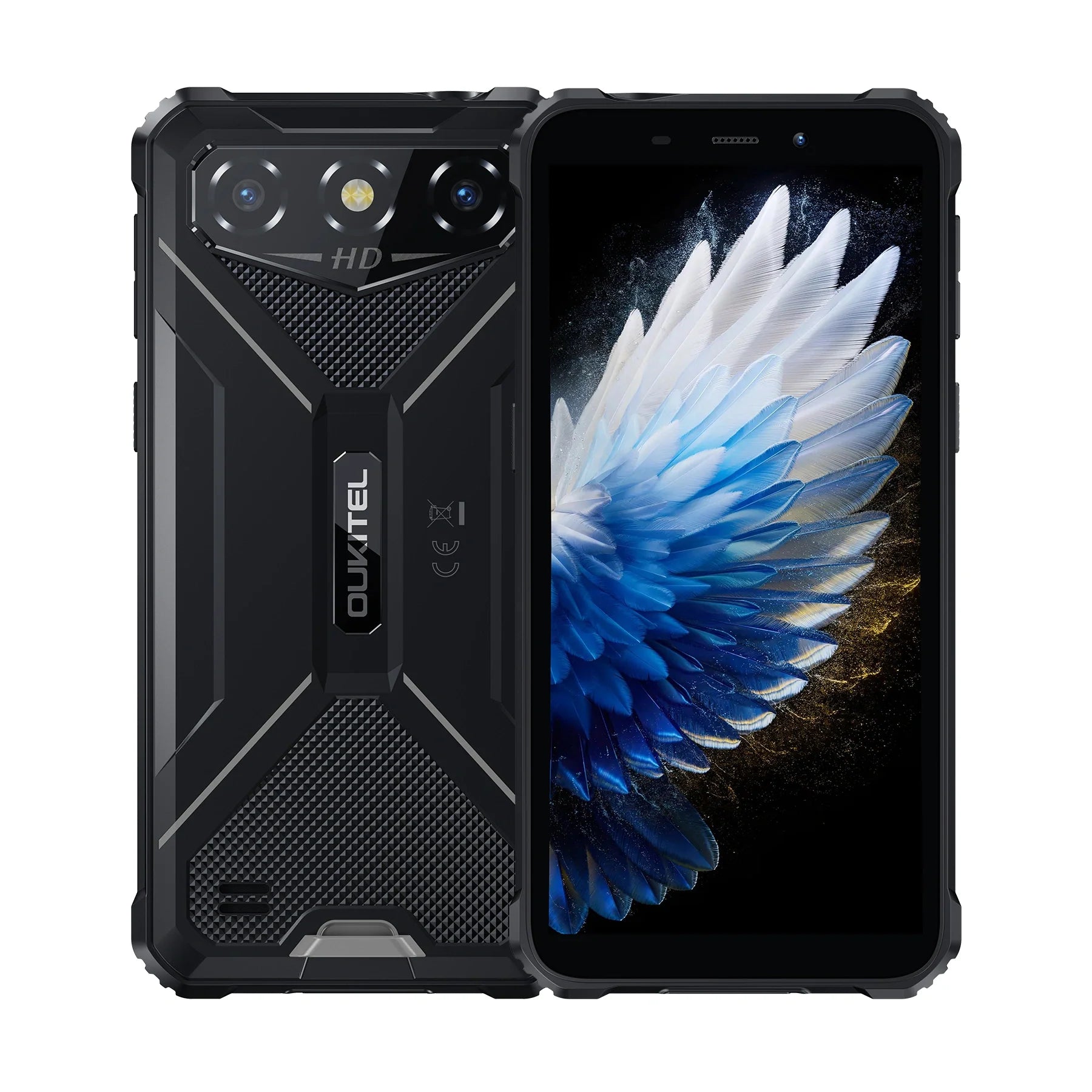 Oukitel G3 rugged phone in black with 6-inch HD+ display, 6300mAh big battery, 13MP camera, Android 14, 16GB RAM, and 128GB storage