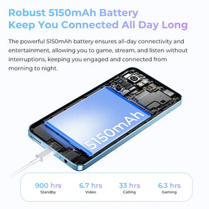 Oukitel C58 6.7-inch 5150mAh Battery 8.7mm Ultra-thin Body SmartPhone(16GB+128GB) OUKITEL