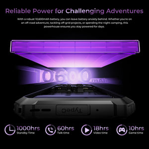 OUKITEL G7 rugged phone with 10600mAh battery delivering long standby time for outdoor adventures and off-grid use