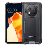 Oukitel WP28S 4G rugged phone in black with 6.52-inch display, 10600mAh big battery, 13MP camera, 16GB RAM, 128GB storage with NFC, Android 14