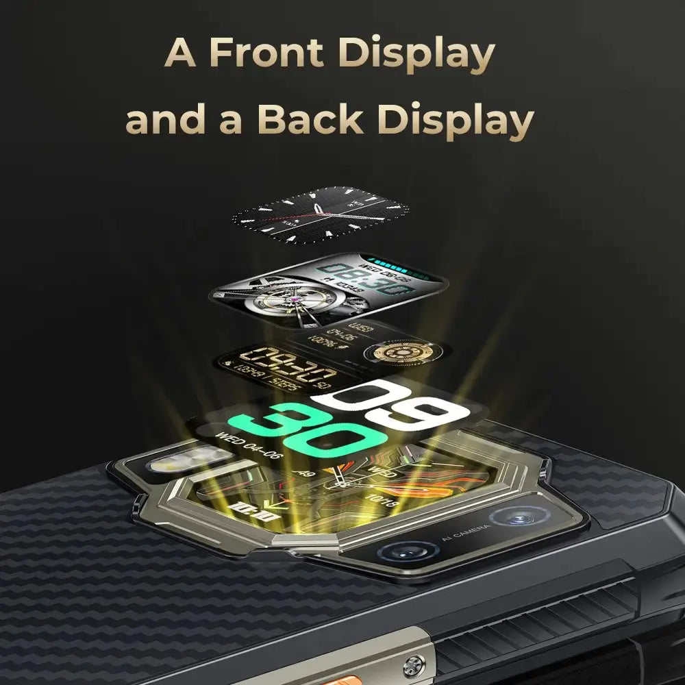 Oukitel WP30 Pro 5G rugged phone showing both front and back display for complete view of design, screen and camera setup
